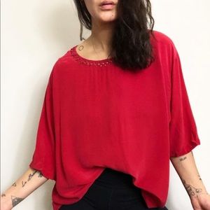 Vintage silk minimalist tee blouse